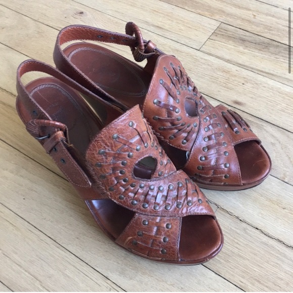 Frye leather studded platform heels - Picture 4 of 11